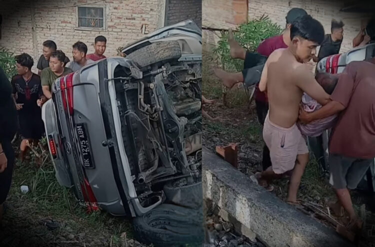 Xenia Asal Medan Labuhan Dihantam Kereta Api di Kisaran