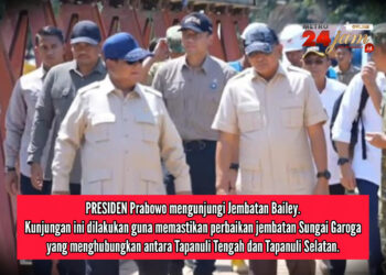 Presiden Prabowo Tinjau Percepatan Pembangunan Jembatan Bailey di Desa Garoga Tapanuli Selatan