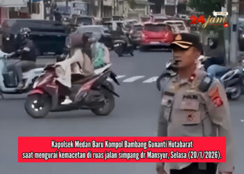 Urai Kawasan yang Selalu Macet, Kapolsek Medan Baru Terjun Langsung Atur Lalin di Simpang Dr Mansyur