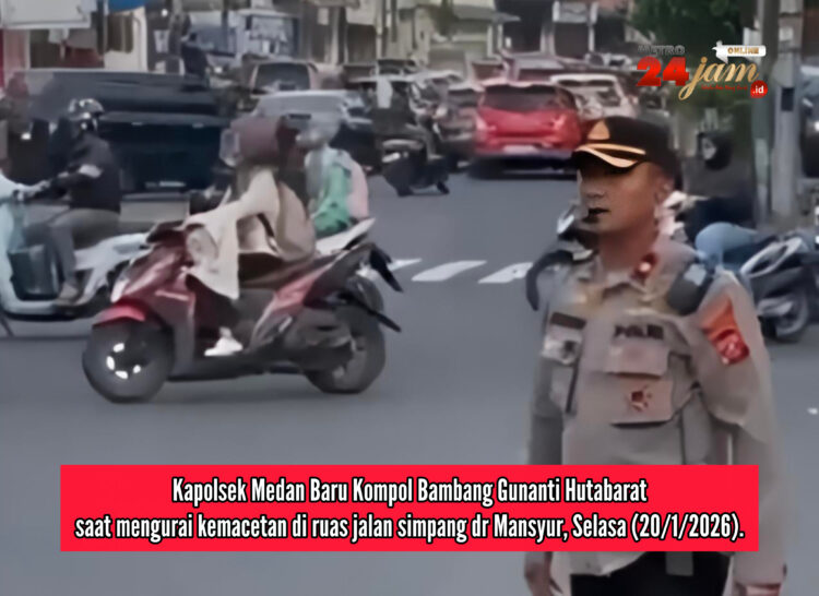 Urai Kawasan yang Selalu Macet, Kapolsek Medan Baru Terjun Langsung Atur Lalin di Simpang Dr Mansyur