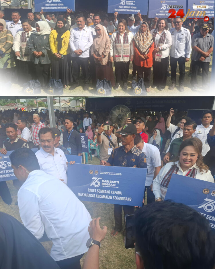 Hari Bakti Imigrasi ke-76, Kemen Imipas Gelar Bakti Sosial dengan Bagikan 10.000 Paket Sembako di Tanjungpura Langkat