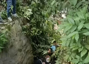 Hindari Mobil yang Motong Jalan, Aerox yang Dikendarai Pasutri dan Anaknya Terjun ke Paret