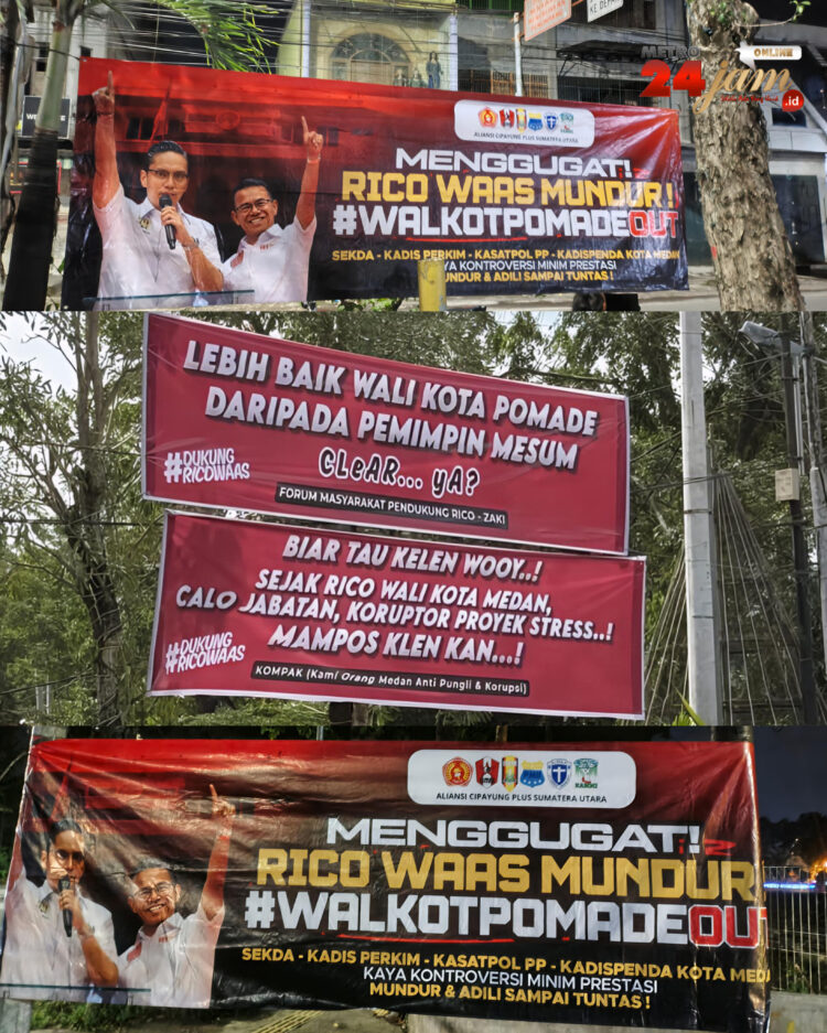 Perang Spanduk Terjadi di Medan! Pendukung Rico Bilang: Lebih Baik ‘Wali Kota Pomade’ daripada Pemimpin Mesum