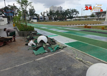 Trek Lari yang Rusak dan Terkelupas Belum Juga Siap Diperbaiki
