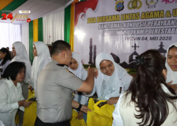 Sejukkan Medan, Polrestabes Gelar Doa Lintas Agama dan Santuni Puluhan Anak Yatim