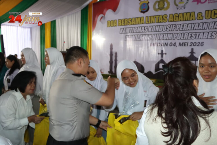 Sejukkan Medan, Polrestabes Gelar Doa Lintas Agama dan Santuni Puluhan Anak Yatim