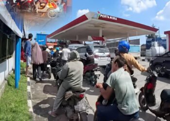 Antrean Terus Mengular di SPBU Disebabkan Pengendara Sepedamotor yang Terkesan Panik!