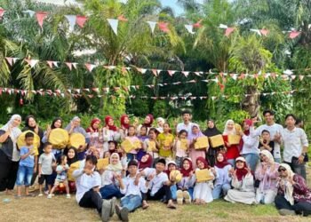Semarak HUT ke-81 RI, KKN UINSU Kelompok 15 Gelar Lomba 17 Agustus dan Rampungkan Gapura Dusun Jati Mulyo