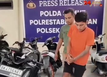 Spesialis Curanmor di Kawasan Medan Johor Harus ‘Istirahat’ di ‘Hotel Prodeo’ Usai Didor Unit Reskrim Polsek Deli Tua