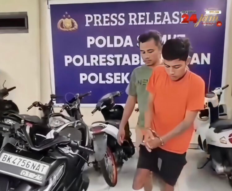 Spesialis Curanmor di Kawasan Medan Johor Harus ‘Istirahat’ di ‘Hotel Prodeo’ Usai Didor Unit Reskrim Polsek Deli Tua